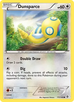 Dunsparce card from Boundaries Crossed, number 111/149