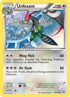 Unfezant card from Boundaries Crossed, number 125/149