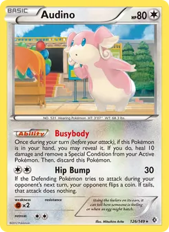 Audino card from Boundaries Crossed, number 126/149