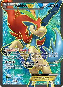 Keldeo-EX card from Boundaries Crossed, number 142/149