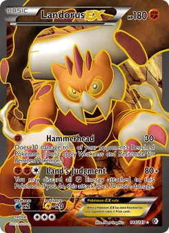 Landorus-EX card from Boundaries Crossed, number 144/149