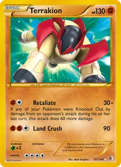Terrakion card from Boundaries Crossed, number 151/149