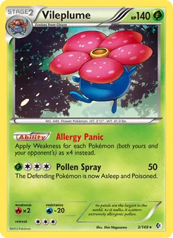 Vileplume card from Boundaries Crossed, number 3/149