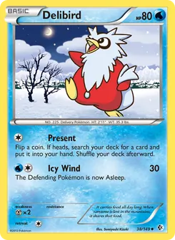 Delibird card from Boundaries Crossed, number 38/149