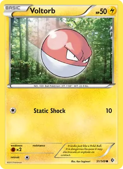 Voltorb card from Boundaries Crossed, number 51/149