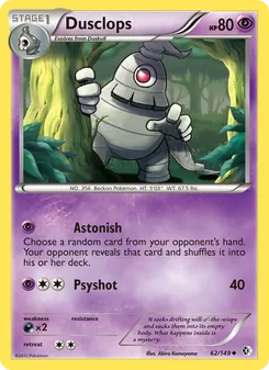 Dusclops card from Boundaries Crossed, number 62/149