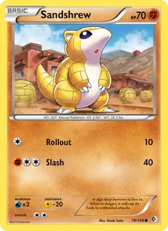 Sandshrew card from Boundaries Crossed, number 78/149