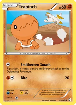 Trapinch card from Boundaries Crossed, number 83/149