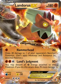 Landorus-EX card from Boundaries Crossed, number 89/149