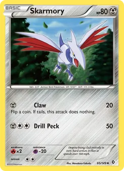 Skarmory card from Boundaries Crossed, number 95/149