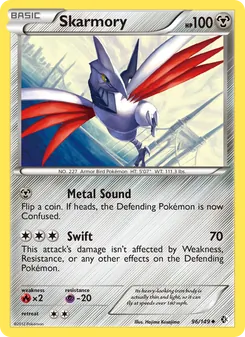 Skarmory card from Boundaries Crossed, number 96/149