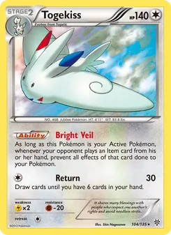 Togekiss card from Plasma Storm, number 104/135