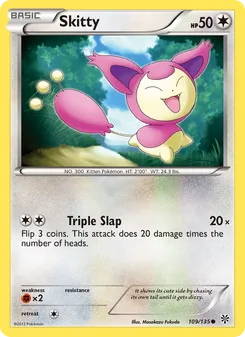 Skitty card from Plasma Storm, number 109/135