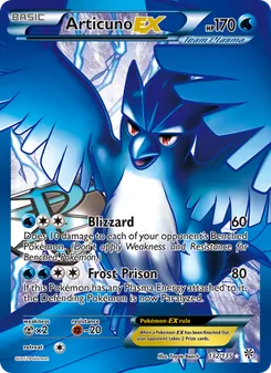 Articuno-EX card from Plasma Storm, number 132/135