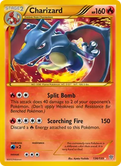 Charizard card from Plasma Storm, number 136/135