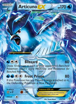 Articuno-EX card from Plasma Storm, number 25/135