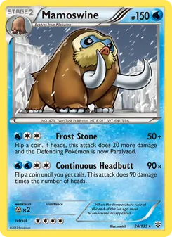 Mamoswine card from Plasma Storm, number 28/135