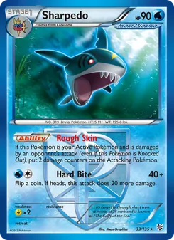Sharpedo card from Plasma Storm, number 33/135