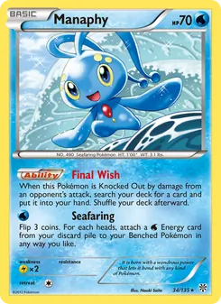 Manaphy card from Plasma Storm, number 34/135