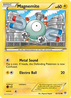 Magnemite card from Plasma Storm, number 42/135