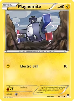 Magnemite card from Plasma Storm, number 43/135