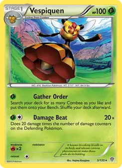 Vespiquen card from Plasma Storm, number 5/135