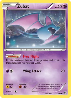 Zubat card from Plasma Storm, number 53/135