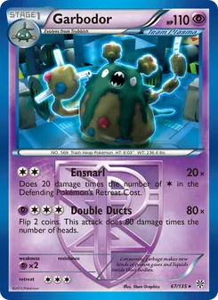 Garbodor card from Plasma Storm, number 67/135