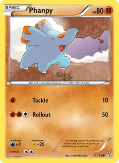 Phanpy card from Plasma Storm, number 71/135
