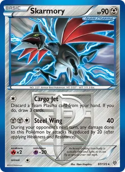 Skarmory card from Plasma Storm, number 87/135