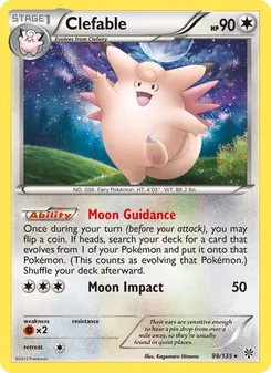Clefable card from Plasma Storm, number 98/135