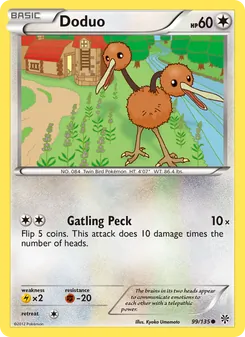 Doduo card from Plasma Storm, number 99/135