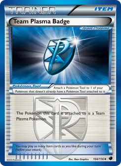 Team Plasma Badge card from Plasma Freeze, number 104/116