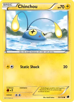 Chinchou card from Plasma Freeze, number 35/116
