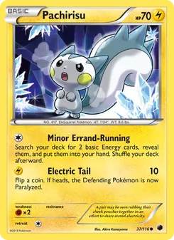 Pachirisu card from Plasma Freeze, number 37/116