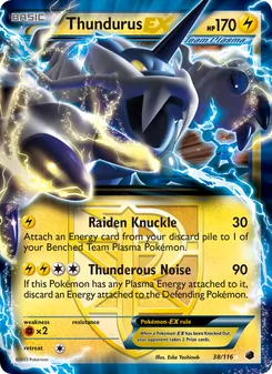 Thundurus-EX card from Plasma Freeze, number 38/116