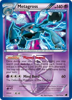 Metagross card from Plasma Freeze, number 52/116