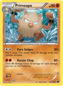 Primeape card from Plasma Freeze, number 60/116