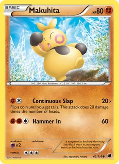 Makuhita card from Plasma Freeze, number 62/116