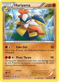 Hariyama card from Plasma Freeze, number 63/116