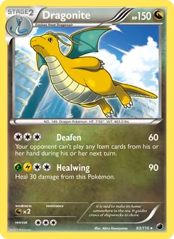 Dragonite card from Plasma Freeze, number 83/116