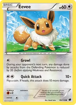 Eevee card from Plasma Freeze, number 89/116