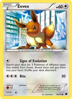 Eevee card from Plasma Freeze, number 90/116