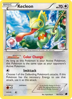 Kecleon card from Plasma Freeze, number 94/116