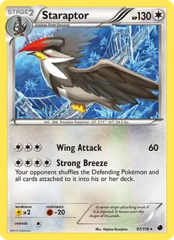 Staraptor card from Plasma Freeze, number 97/116