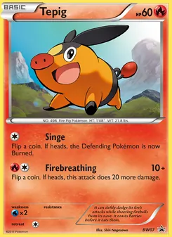 Tepig card from BW Black Star Promos, number BW07/101