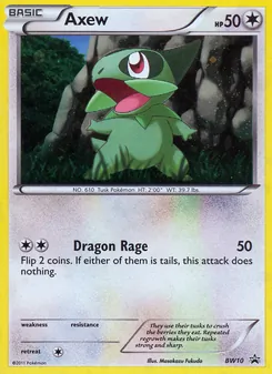 Axew card from BW Black Star Promos, number BW10/101