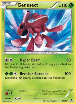 Kaart Genesect uit BW Black Star Promos, nummer BW101/101