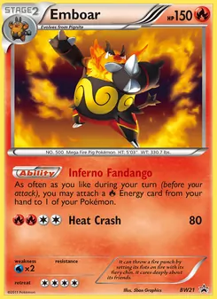 Emboar card from BW Black Star Promos, number BW21/101