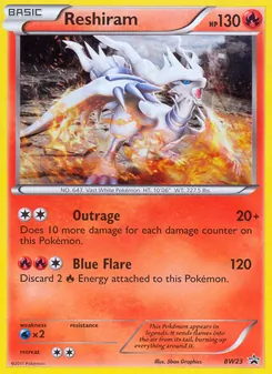 Kaart Reshiram uit BW Black Star Promos, nummer BW23/101